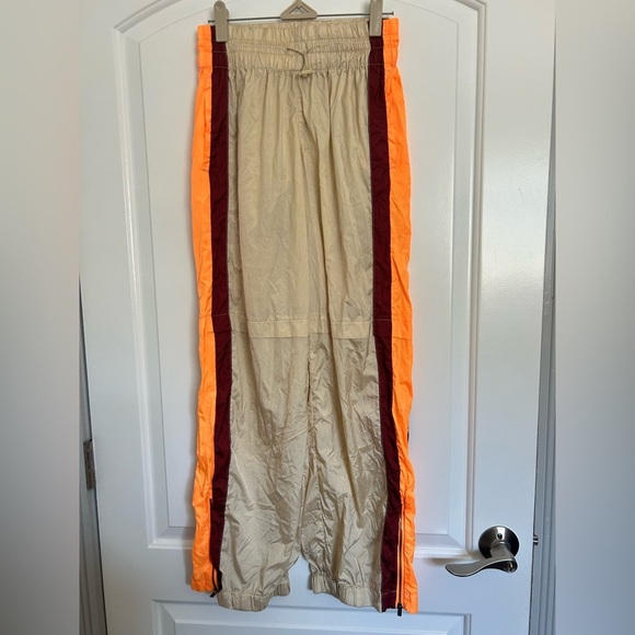 Free People Movement End Zone Track Striped Wide Leg Nyon Cargo Pants size XS - Picture 4 of 14